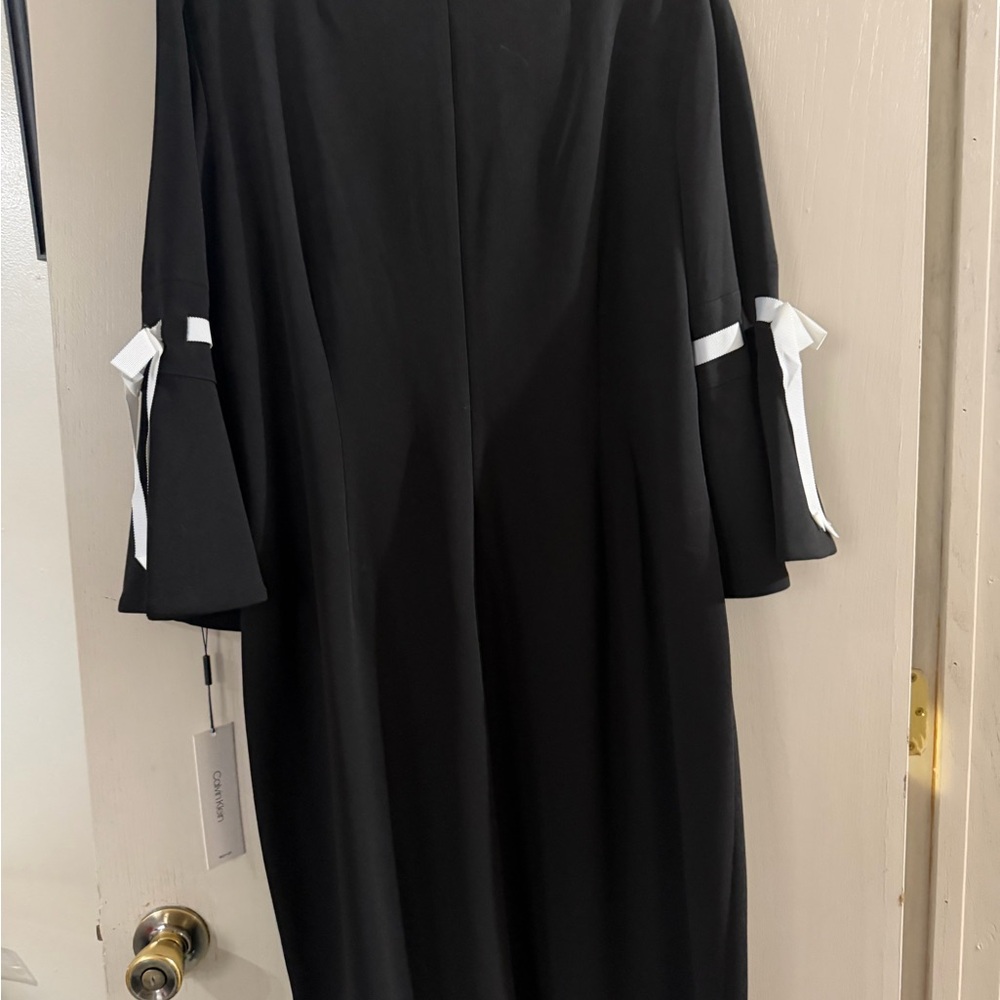 Calvin Klein Black Dress with White Trim - Picture 2 of 5